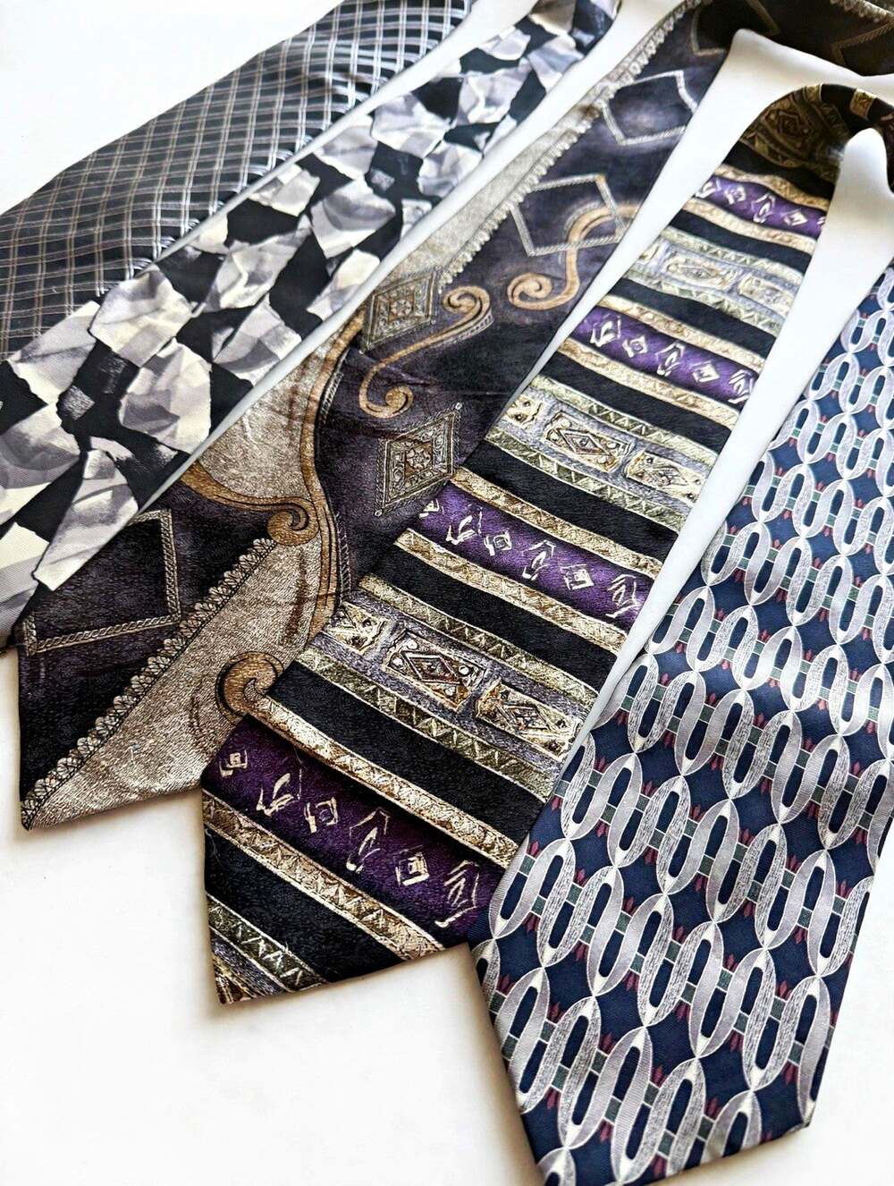Vintage Pierre Cardin Men’s Multicolor Geometric Logo Neck Ties Lot of 5